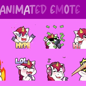 CUTE UNICORN BUNDDLE animated emote for twitch and discord