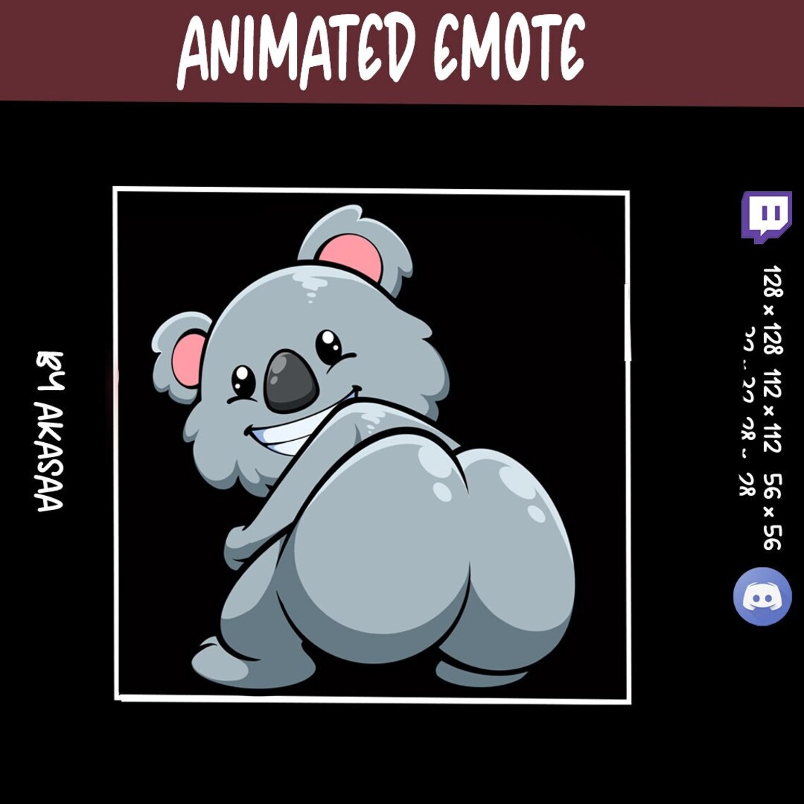 Twerking Koala Animated Emote | Twitch, Discord (digital Download) - Etsy