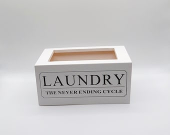 Cajas de lavandería pequeñas de madera Family Creek (Lavandería - "El ciclo interminable") (#121)