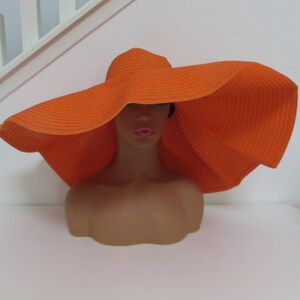 OVERSIZED Orange Beach Straw Hat (#110) - Etsy Australia display picture 2