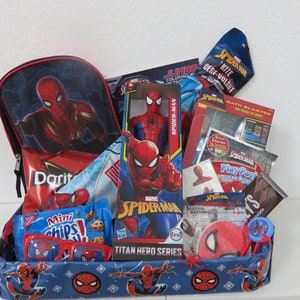 14 items 20 Spider man Gift Basket Box Christmas Easter Birthday Boys