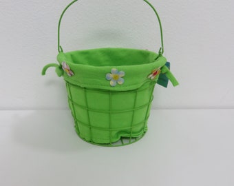 Cesta de alambre floral verde Cottontale o cesta de Pascua