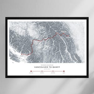 Vancouver to Banff - The Rocky Mountains Railway Map