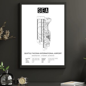 SEA - Seattle Tacoma International Airport Map Poster