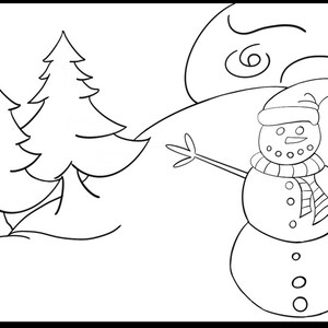 Muñeco de nieve Página para colorear