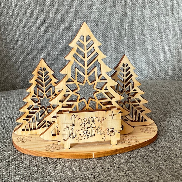 3D Wooden Christmas Cards - Hand crafted in the UK