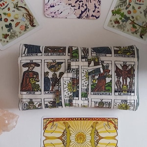 Marseille - Tarot-Lesematte, großes Tarot-Kartenlesetuch, Tarotkartentasche