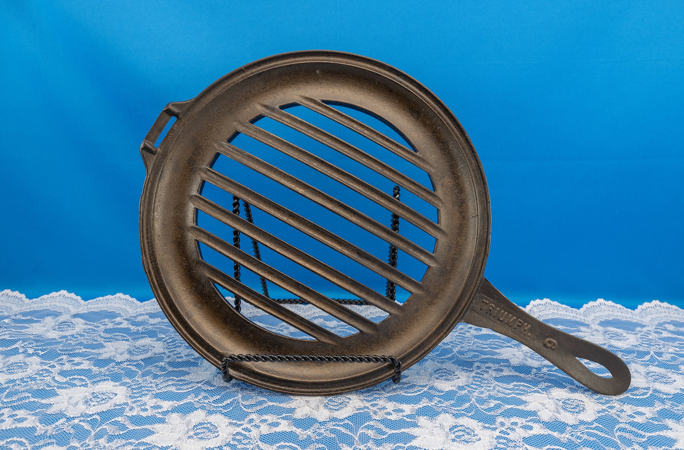RARE Russells Patent April 9 1867 Hinged Double Broiler Pan 