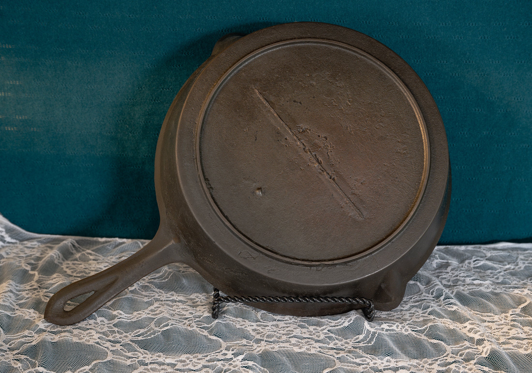 1800's Gate Marked 11 Inch Large Deep Cast Iron Skillet 