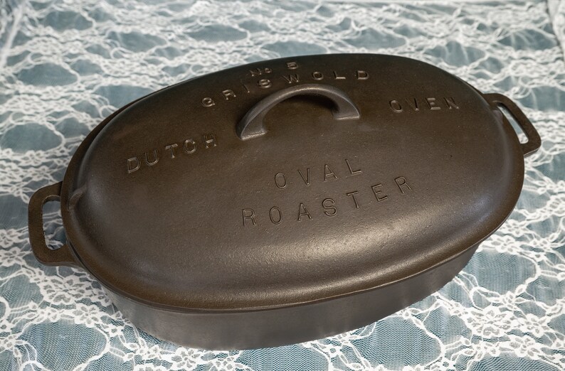 No. 5 Griswold Oval Roaster Dutch Oven Large Block Logo Cast Etsy