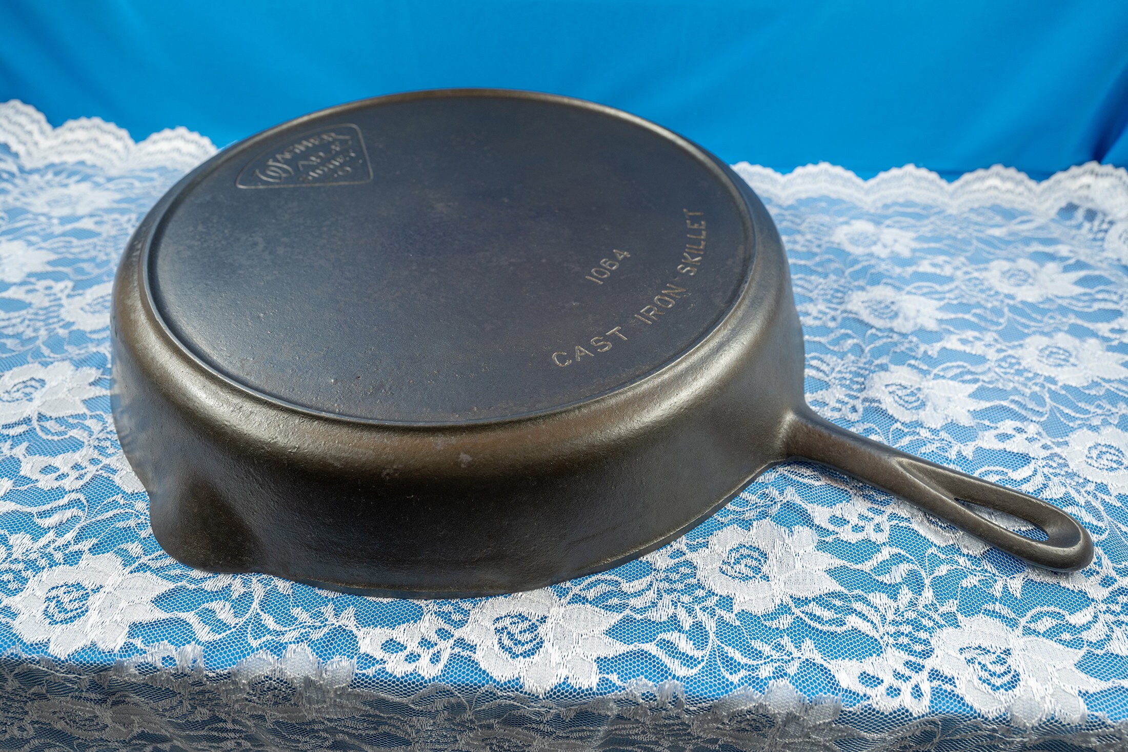 RARE BEAUTIFUL Wagner Pie Logo 14 1064 Skillet AND Matching Wagner