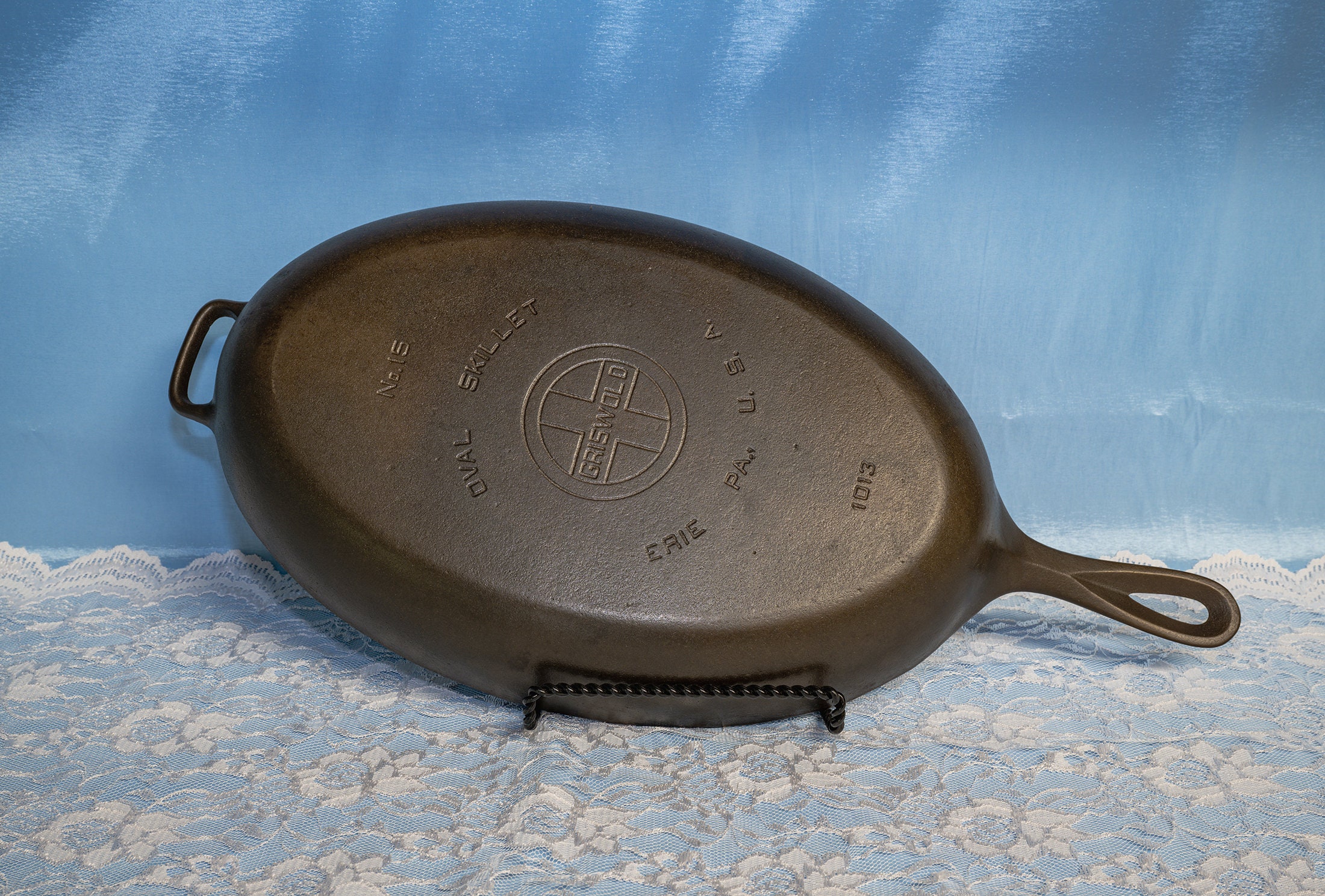 No. 15 Griswold Oval Skillet Cast Iron, Fish Fryer Skillet, Very Large Pan,  Hard to Find, P/N 1013 