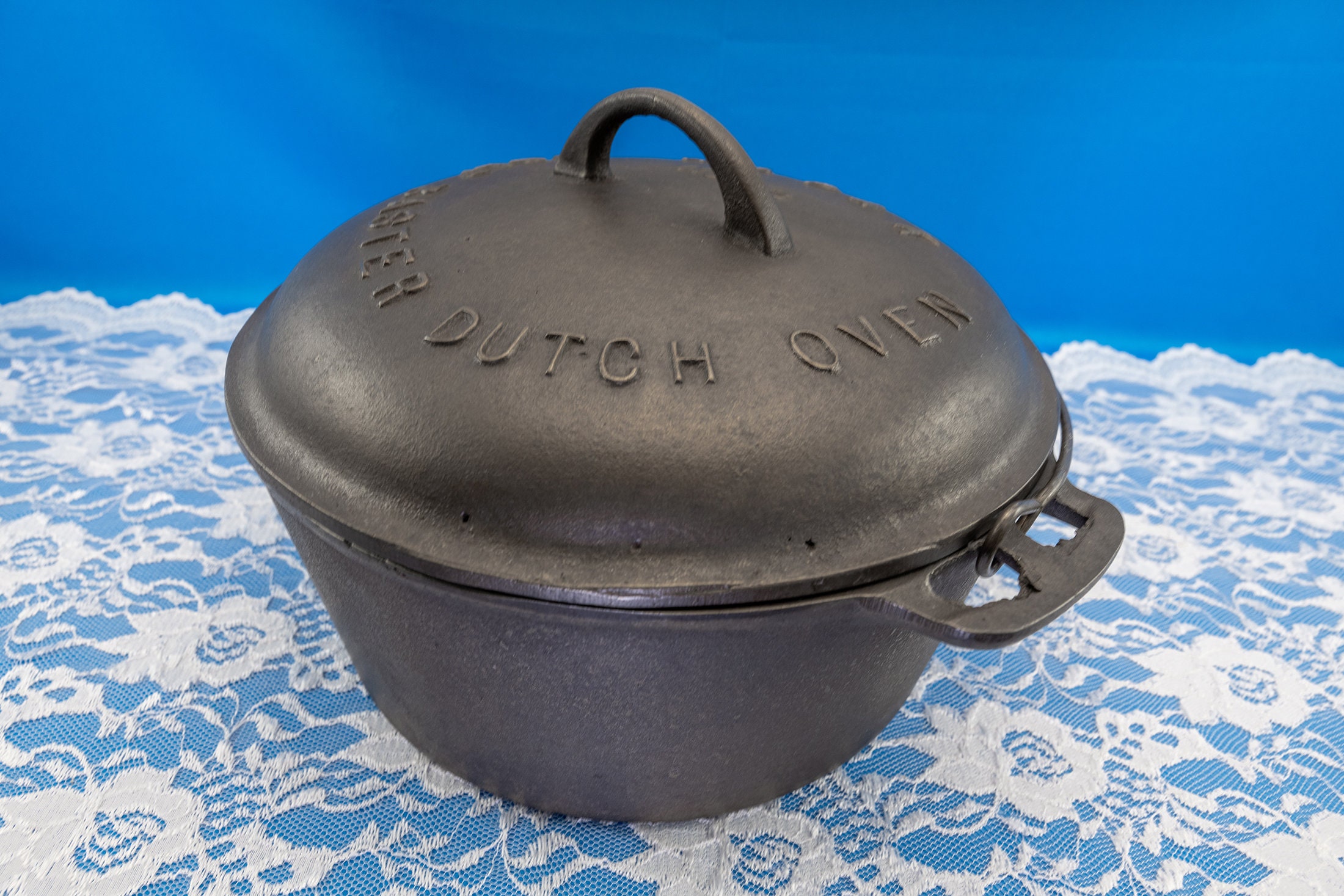 No. 8 Wapak Self Baster Dutch Oven Cast Iron, Raised Letter Lid, Hard to Find - Etsy No. 8 Wapak Self Baster Dutch Oven Cast Iron, Raised Letter Lid, Hard to Find - Etsy