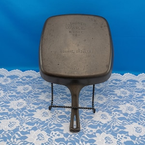 Wagner Square Skillet Stylized Logo Cast Iron