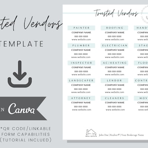 Trusted Vendors Template (Real Estate) - Editable