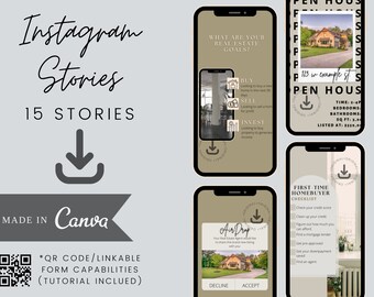 15 Histoires Instagram (Immobilier) - Modifiables