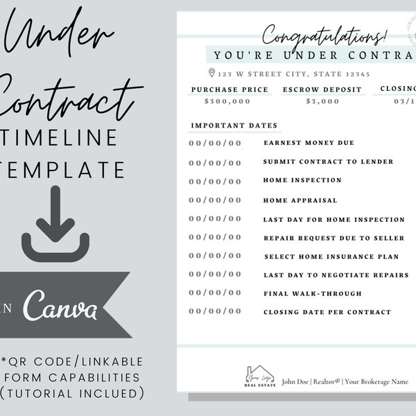 Under Contract Timeline Template (Real Estate) - Editable