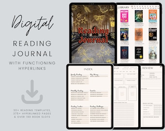 Digitales Lesetagebuch | Wiederverwendbarer Leseplaner für iPad, Android Tablet, GoodNotes, Notability + More | Buch Tracker