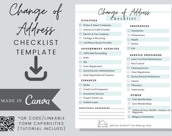 Modèle de liste de contrôle de changement d'adresse (Immobilier) - Modifiable