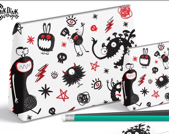 Pencil Pouch, zipper pouch, pencil case, cosmetic bag, accessory pouch
