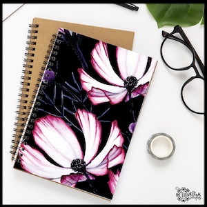 Surtido de revistas con estampado floral, cuaderno floral, diario floral, diario floral forrado en espiral