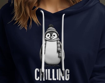 Pingvin-dräkt med hoodie: Rolig pingvin