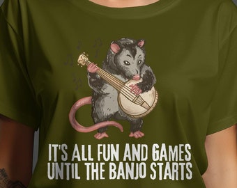 Possum Playing Banjo T-Shirt: Funny Country Music Tee