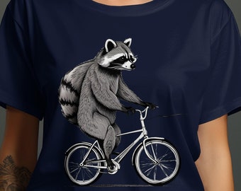 Raccoon on Bicycle T-Shirt: Funny Animal Lover Tee