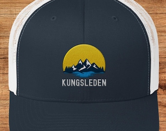 Kungsleden Trucker Hat | Fun Hiking Embriodered Mesh Back Cap | Gift for Mountain Climbers