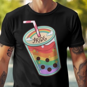 Pride Boba Tea T-Shirt: LGBTQ Pride Month Gift