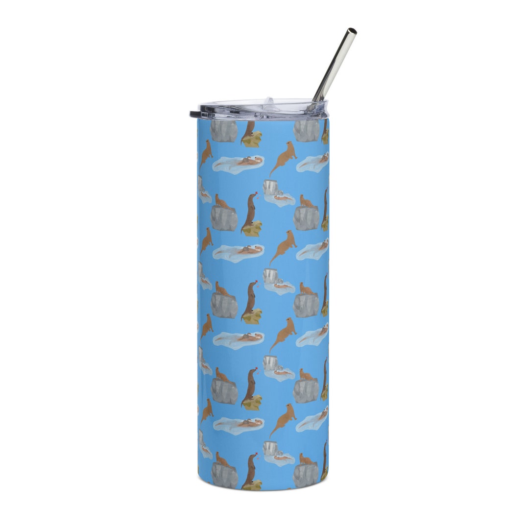 River Otters Stainless Steel Tumbler With Lid and Straw | 20 Oz Cup for ...