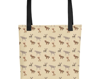 Hyena Pattern Tote Bag: Trendy Women&#39;s Grocery Bag