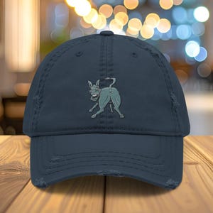 Donkey Butt Distressed Hat | Funny Mule Embriodered Distressed Dad Cap | Gift for Democrats