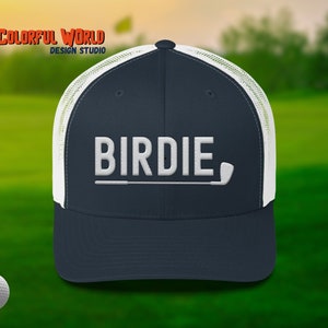 Sombrero de camionero Birdie Hat / Gorra trasera de malla bordada de golf divertido / Regalo para golfistas
