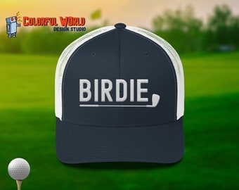 Birdie Hat Trucker Hat | Funny Golf Embroidered Mesh Back Cap | Gift for Golfers