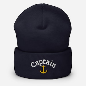 Kapitän Mütze | Spaß Bootfahren bestickt Cuffed Beanie | Geschenk für Bootsliebhaber