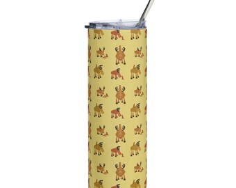 Moose Stainless Steel Tumbler with Lid and Straw | 20 oz Cup for Water Gift for Animal Lover