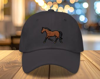 Embroidered Horse Dad Hat: Unisex Baseball Cap - Etsy display picture 1