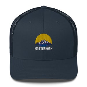 Matterhorn Trucker Hat | Fun Hiking Embriodered Mesh Back Cap | Gift for Mountain Climbers