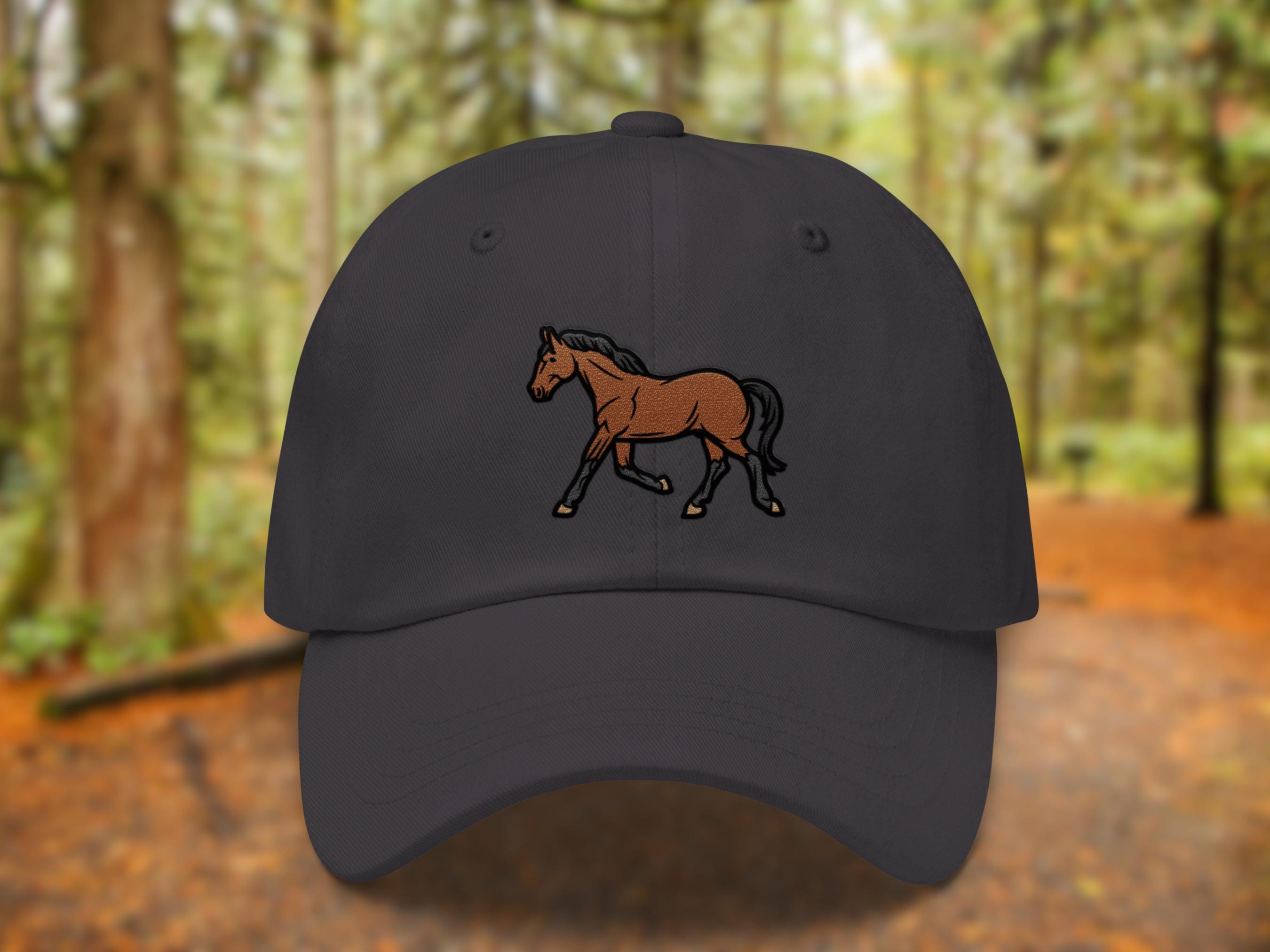 Farm Animal Baseball Cap with Embroidered Horse Head, Adjustable Dad Hat for Mare and foal embroidered dad hat, Horse Horses embroidered  main image 3