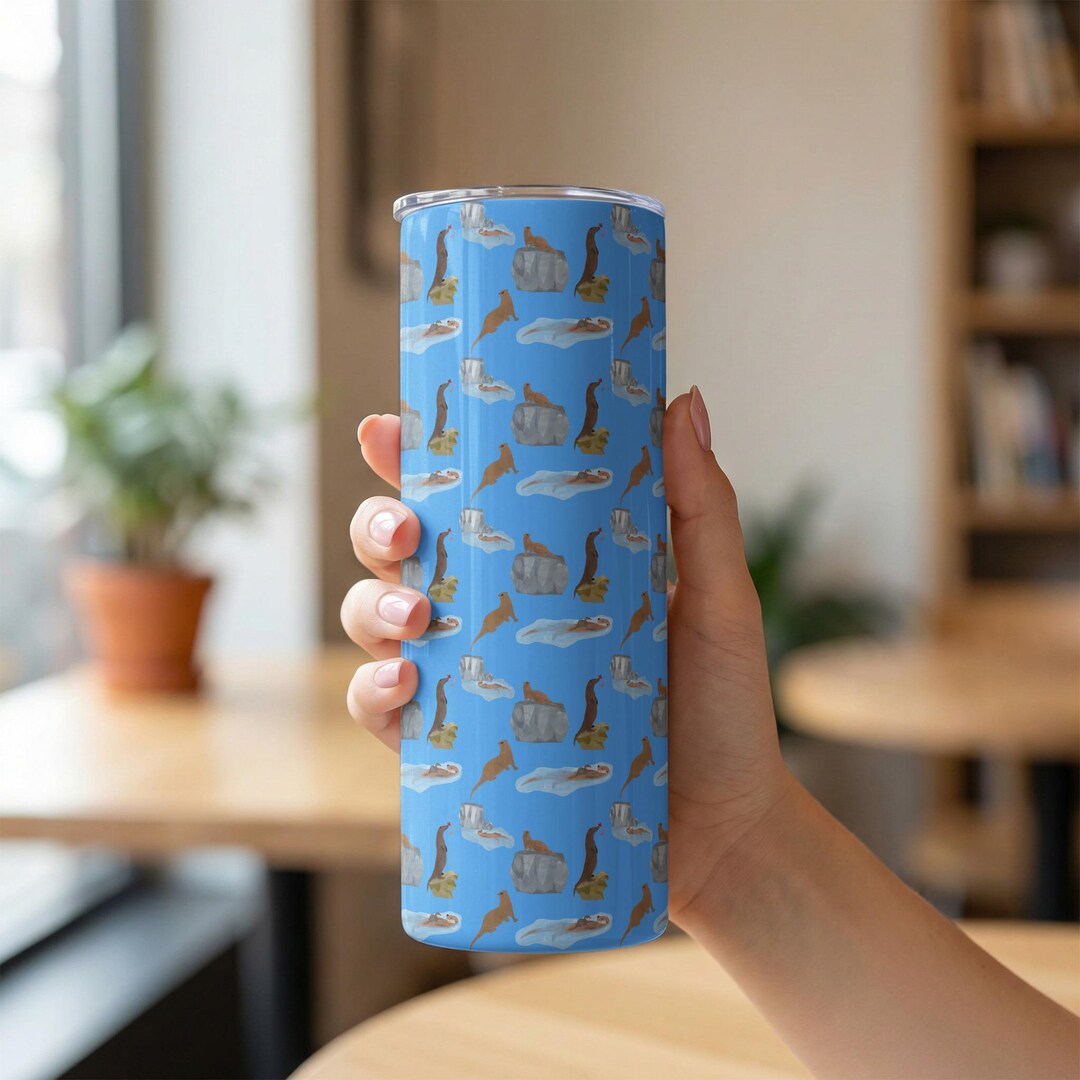 River Otters Stainless Steel 20 Oz Tumbler With Lid & Straw - Etsy