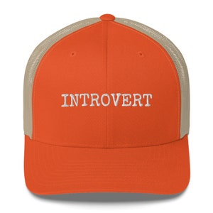 Introvert Trucker Hat | Funny Introverted Embriodered Mesh Back Cap | Gift for Shy People