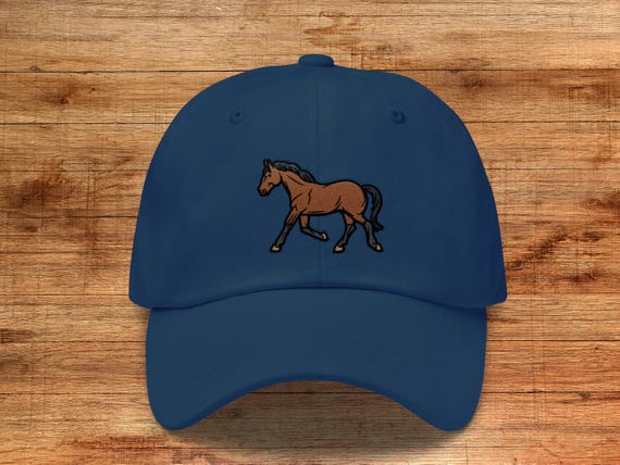Embroidered Horse Dad Hat: Unisex Baseball Cap - Etsy display picture 2