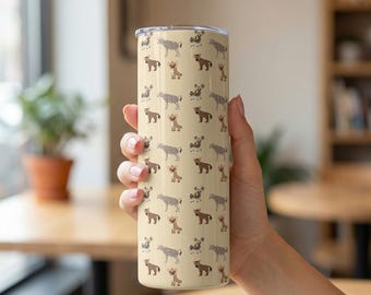 Hyena Pattern Stainless Steel Tumbler: 20 oz Travel Cup