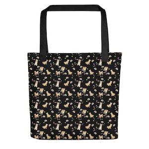 Shiba Inu Pattern Tote Bag: Trendy Women&#39;s Grocery Bag