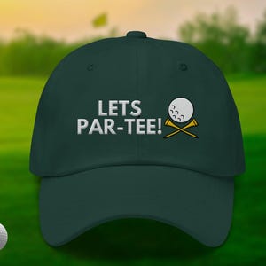 Gorra Lets Par-Tee / Gorra bordada divertida para papá / Regalo para golfistas