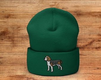 Embroidered Beagle Beanie | Cuffed Dog Lover Gift
