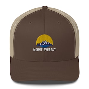 Mount Everest Trucker Hat | Fun Hiking Embriodered Mesh Back Cap | Gift for Mountain Climbers