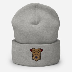 Embroidered Airedale Terrier Beanie - Cuffed Dog Lover Gift