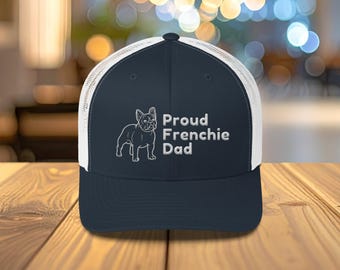 Embroidered French Bulldog Dad Trucker Hat - Dog Lover Gift